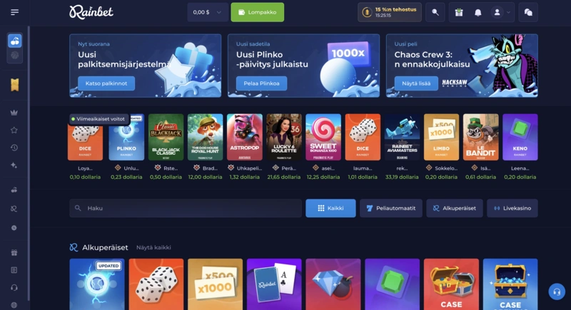 Rainbet Homepage